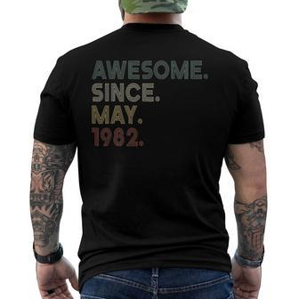 Vintage 40Th Birthday Awesome Since May 1982 40 Years Old Men's Back Print T-shirt | Mazezy