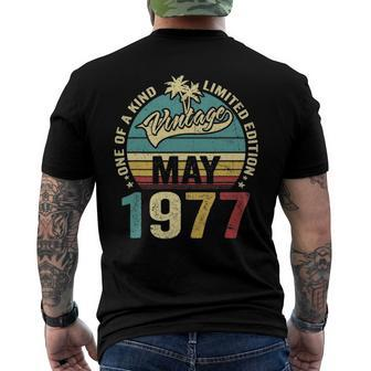 Vintage 45 Years Old May 1977 Decorations 45Th Birthday Men's Back Print T-shirt | Mazezy