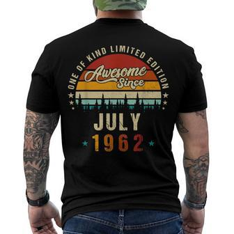 Vintage 60Th Birthday Awesome Since July 1962 Epic Legend Men's T-shirt Back Print - Seseable
