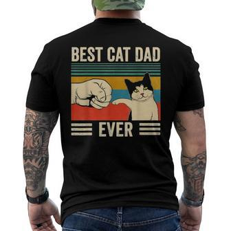 Mens Vintage Best Cat Dad Ever Bump Fit Classic Men's Back Print T-shirt | Mazezy AU