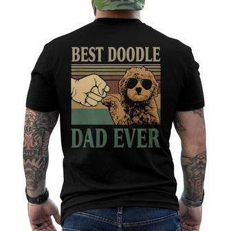 Mens Vintage Best Doodle Dad Ever Goldendoodle Dog Men's Back Print T-shirt | Mazezy