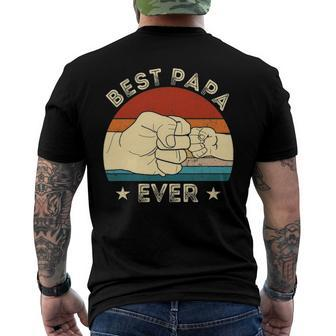 Vintage Best Papa Ever Fist Bump Grandpa Fathers Day Men's Back Print T-shirt | Mazezy DE