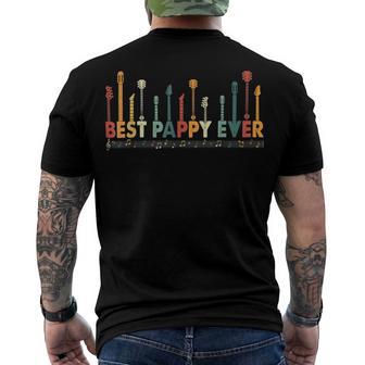 Vintage Best Pappy Ever Daddy Guitar Fathers Day Retro 303 Trending Shirt Men's Crewneck Short Sleeve Back Print T-shirt | Favorety