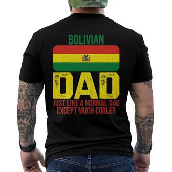 Mens Vintage Bolivian Dad Bolivia Flag For Fathers Day Men's Back Print T-shirt | Mazezy
