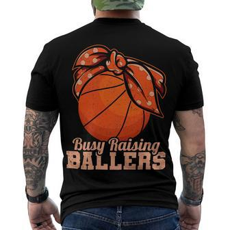 Womens Vintage Busy Raising Ballers Basketball Player Mother 92 Basketball Men's T-shirt Back Print - Seseable