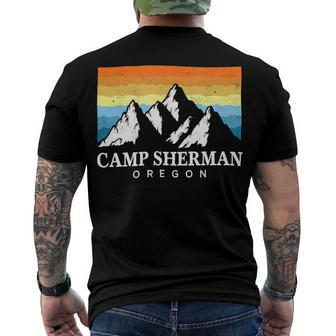 Vintage Camp Sherman Oregon Mountain Hiking Souvenir Print T Shirt Men's Crewneck Short Sleeve Back Print T-shirt - Monsterry DE