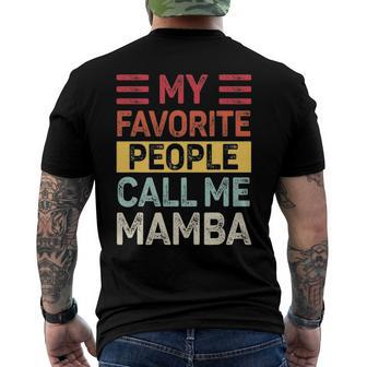 Mens Vintage My Favorite People Call Me Mamba Dad Life Fathers Day Men's Back Print T-shirt | Mazezy