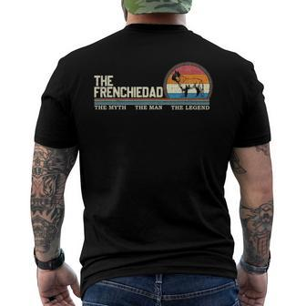 Vintage The Frenchie Dad French Bulldog Lover Silhouette Men's Back Print T-shirt | Mazezy