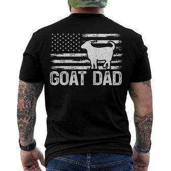 Vintage Goat Dad Retro American Flag Goat 4Th Of July Men's T-shirt Back Print - Seseable