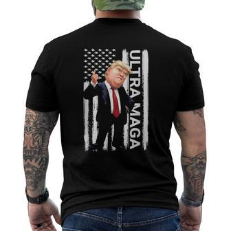Vintage Grunge Maga American Flag Pro Trump Ultra Maga Men's Back Print T-shirt | Mazezy