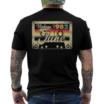 Vintage June 1982 40Th Birthday 40 Years Old Retro Men's Back Print T-shirt | Mazezy
