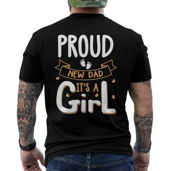 Vintage Proud New Dad Its A Girl Father Daughter Baby Girl Men's Back Print T-shirt | Mazezy