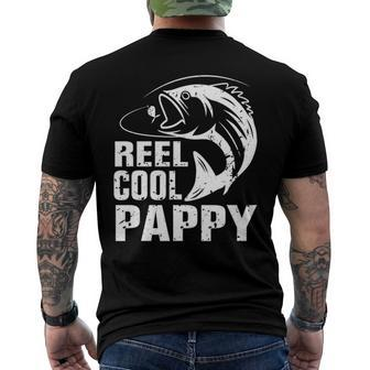 Vintage Reel Cool Pappy Fishing Fathers Day Men's Back Print T-shirt | Mazezy UK