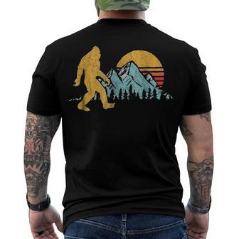 Vintage Retro Bigfoot Believe Silhouette Mountain Sun 234 Shirt Men's Crewneck Short Sleeve Back Print T-shirt | Favorety