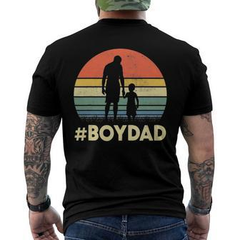 Mens Vintage Retro Boy Dad Boydad Daddy Son Daughter Fathers Day Men's Back Print T-shirt | Mazezy