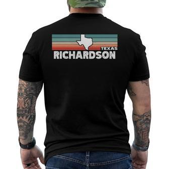 Vintage Retro Richardson Tx Tourist Native Texas State Men's Back Print T-shirt | Mazezy