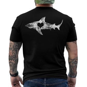 Vintage Shark Silhouette Hammerhead Shark Tiger Shark Heart 158 Trending Shirt Men's Crewneck Short Sleeve Back Print T-shirt | Favorety UK