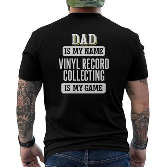 Vinyl Record Collecting For Dad Fathers Day Men's Back Print T-shirt | Mazezy