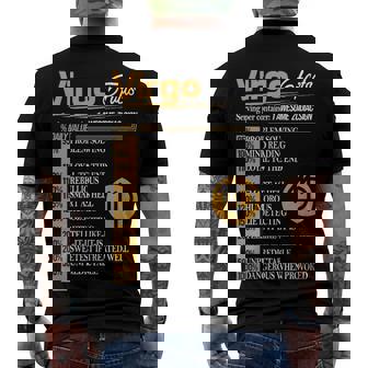 Virgo Zodiac Virgo Facts Birthday Men's T-Shirt Back Print - Seseable