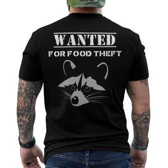 Wanted For Food Theft Funny Raccoon Lover 528 Trending Shirt Men's Crewneck Short Sleeve Back Print T-shirt | Favorety DE