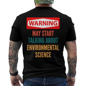 Warning May Start Talking About Environmental Science Men's Back Print T-shirt | Mazezy