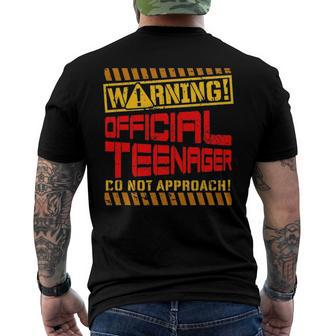 Warning Official Teenager Do Not Approach 13Th Birthday Men's Back Print T-shirt | Mazezy CA