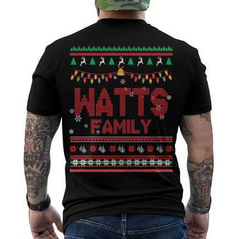 Watts Name Watts Family Men's T-Shirt Back Print - Seseable