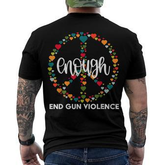 Wear Orange Peace Sign Enough End Gun Violence Men's Back Print T-shirt | Mazezy DE