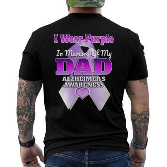 I Wear Purple In Memory Of My Dad Alzheimers Awareness Men's Back Print T-shirt | Mazezy