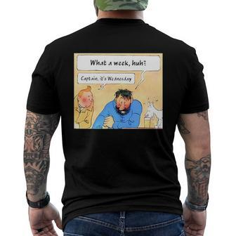 What A Week Captain Its Wednesday Men's Back Print T-shirt | Mazezy