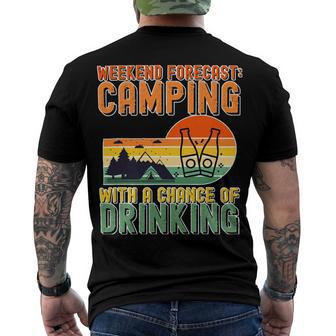 Weekend Forecast Camping With A Chance 19 Shirt Men's Crewneck Short Sleeve Back Print T-shirt | Favorety