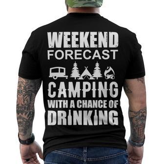 Weekend Forecast Camping With A Chance 21 Shirt Men's Crewneck Short Sleeve Back Print T-shirt | Favorety CA