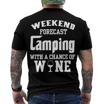 Weekend Forecast Camping With Wine 12 Shirt Men's Crewneck Short Sleeve Back Print T-shirt | Favorety CA