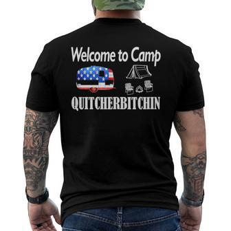 Welcome To Camp Quitcherbitchin 4Th Of July Camping Men's Back Print T-shirt | Mazezy