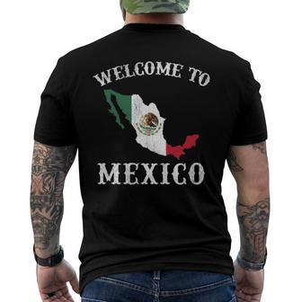 Welcome To Mexico Flag Country Flag Mexican Men's Back Print T-shirt | Mazezy
