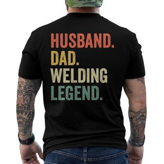 Mens Welder Husband Dad Welding Legend Vintage Men's Back Print T-shirt | Mazezy