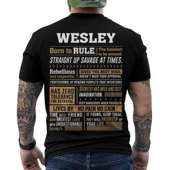 Wesley Name Wesley Born To Rule Men's T-Shirt Back Print - Seseable