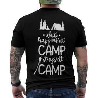 What Happens At Camp Stays At Camp Shirt Kids Camping Girls Men's Crewneck Short Sleeve Back Print T-shirt - Monsterry UK