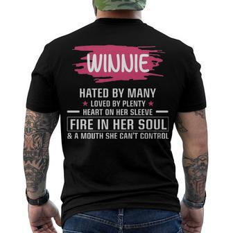 Winnie Name Winnie Hated By Many Loved By Plenty Heart On Her Sleeve Men's T-Shirt Back Print - Seseable