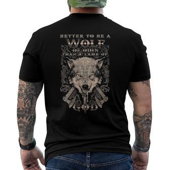 Wolf Of Odin - Norse Men's Back Print T-shirt | Mazezy