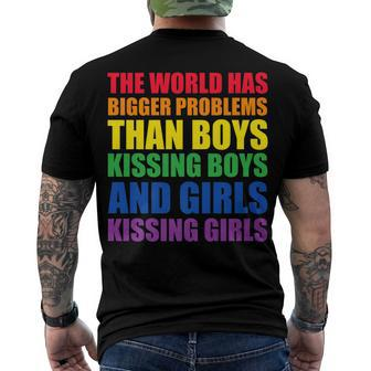 The World Has Bigger Problems Lgbt-Q Pride Gay Proud Ally Men's T-shirt Back Print - Seseable