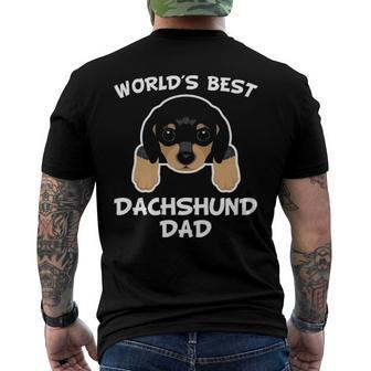 Worlds Best Dachshund Dad Dog Owner Men's Back Print T-shirt | Mazezy