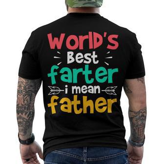 Worlds Best Farter I Mean Father Quote Men's Crewneck Short Sleeve Back Print T-shirt - Monsterry DE