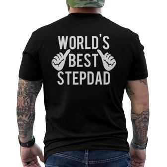 Worlds Best Step Dad - Great Fathers Day Idea Men's Back Print T-shirt | Mazezy