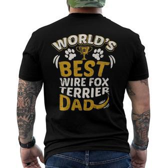 Worlds Best Wire Fox Terrier Dad Dog Owner Men's Back Print T-shirt | Mazezy