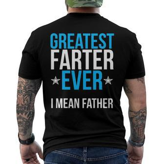 Mens Worlds Greatest Farter I Mean Father Ever Men's Back Print T-shirt | Mazezy