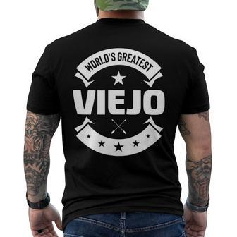 Worlds Greatest Viejo For Spanish Dad Men's Back Print T-shirt | Mazezy