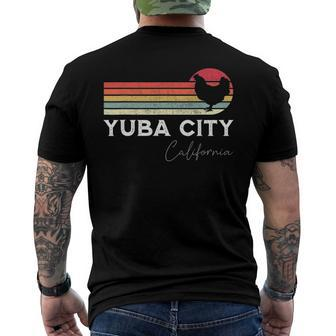 Yuba City California Retro Chicken Lover Souvenir Men's Back Print T-shirt | Mazezy