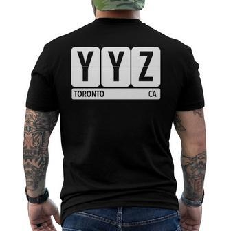 Yyz Toronto Canada Travel Souvenir Black Text Men's Back Print T-shirt | Mazezy