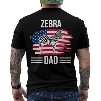 Zebra Us Flag 4Th Of July Fathers Day Zebra Dad Men's T-shirt Back Print - Seseable